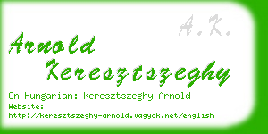 arnold keresztszeghy business card